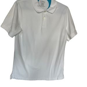 Lands End 300454‎ Banded White  Polo Size S Traditional Fit